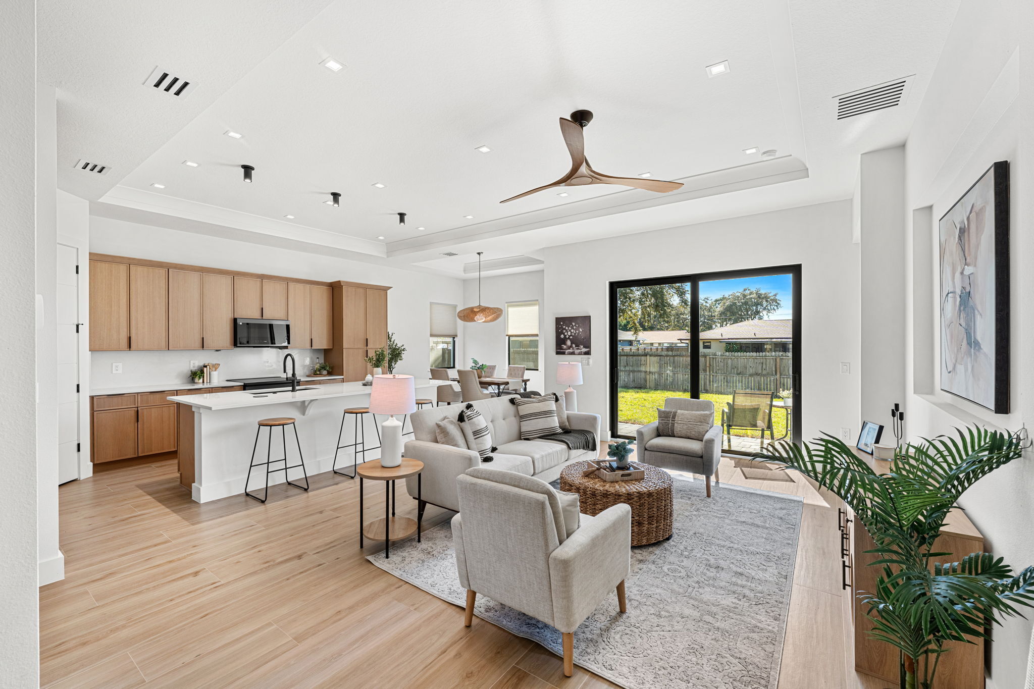 Open-concept great room after Flourish transformation